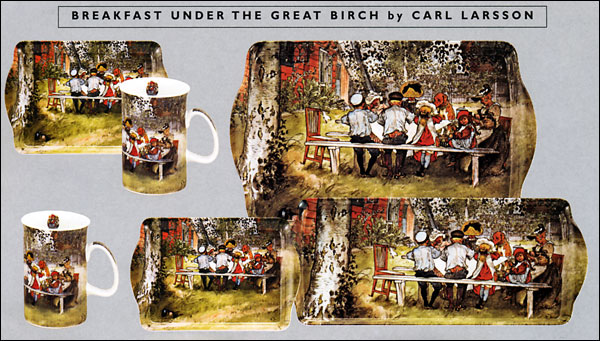 Carl Larsson - Breakfast Under the Birch Tree - Trays and Mugs